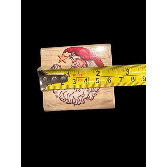 Vintage Cynthia Hart Rubber Stampede Christmas Santa Claus Side Profile Crescent - Picture 4 of 5